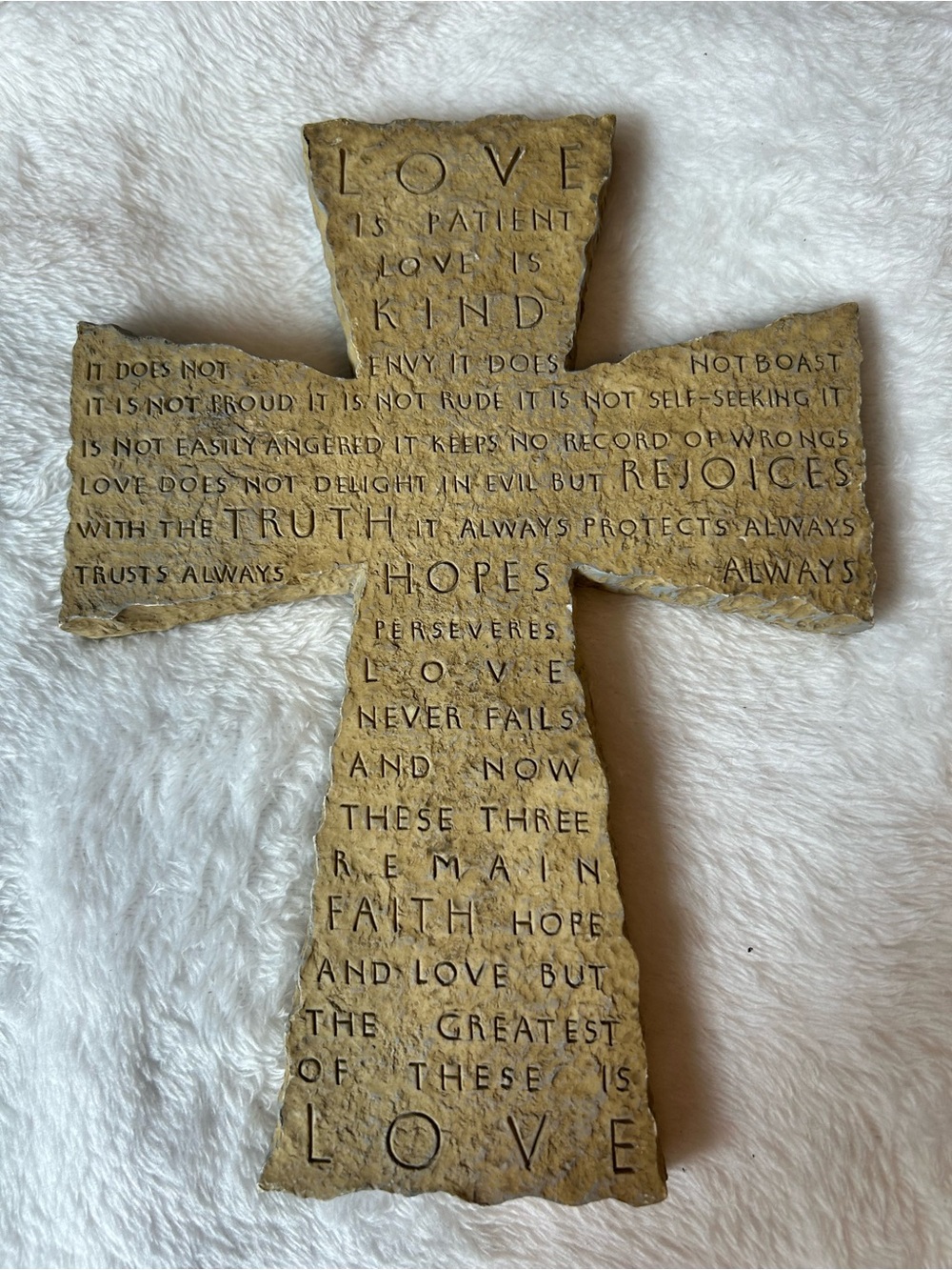 Love is Patient, Love is Kind" Wall Cross Plaque produced in 2000